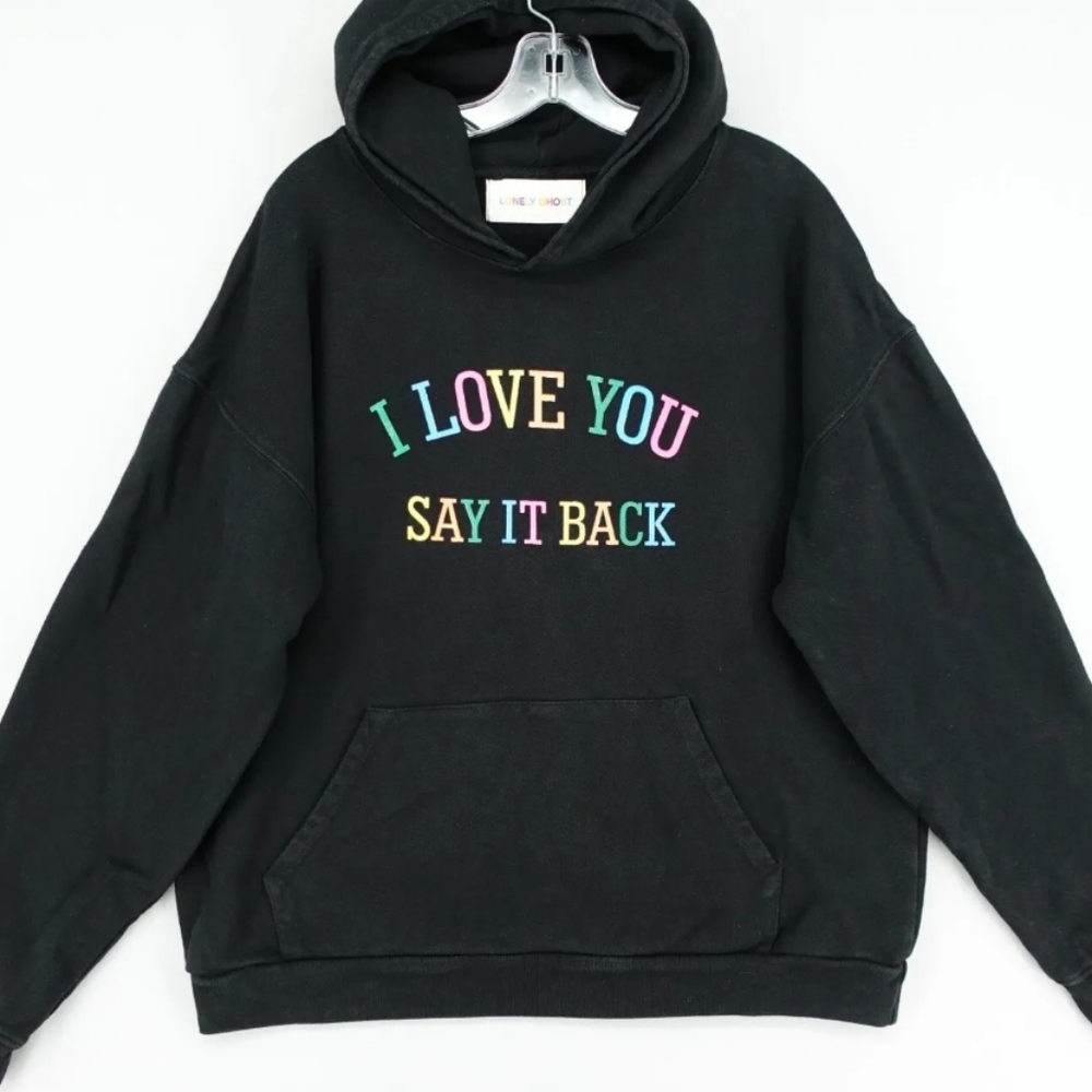 Lonely Ghost I Love You Say It Back Hoodie Size Large Like New!